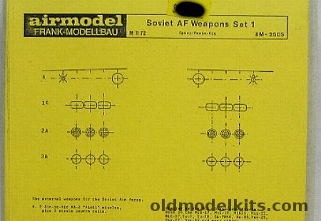 Frank Modellbau 1/72 Soviet Air Force Weapons Set 1, AM-2505 plastic model kit